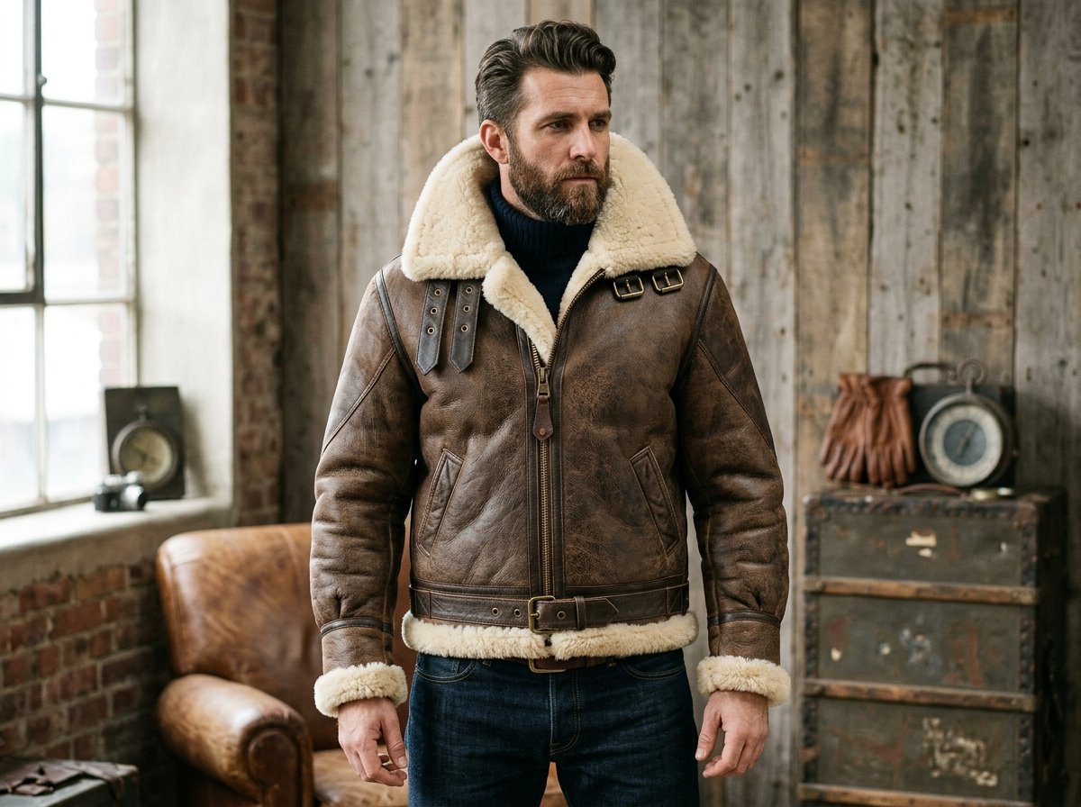The Aviator Shearling Leather Flight Jacket